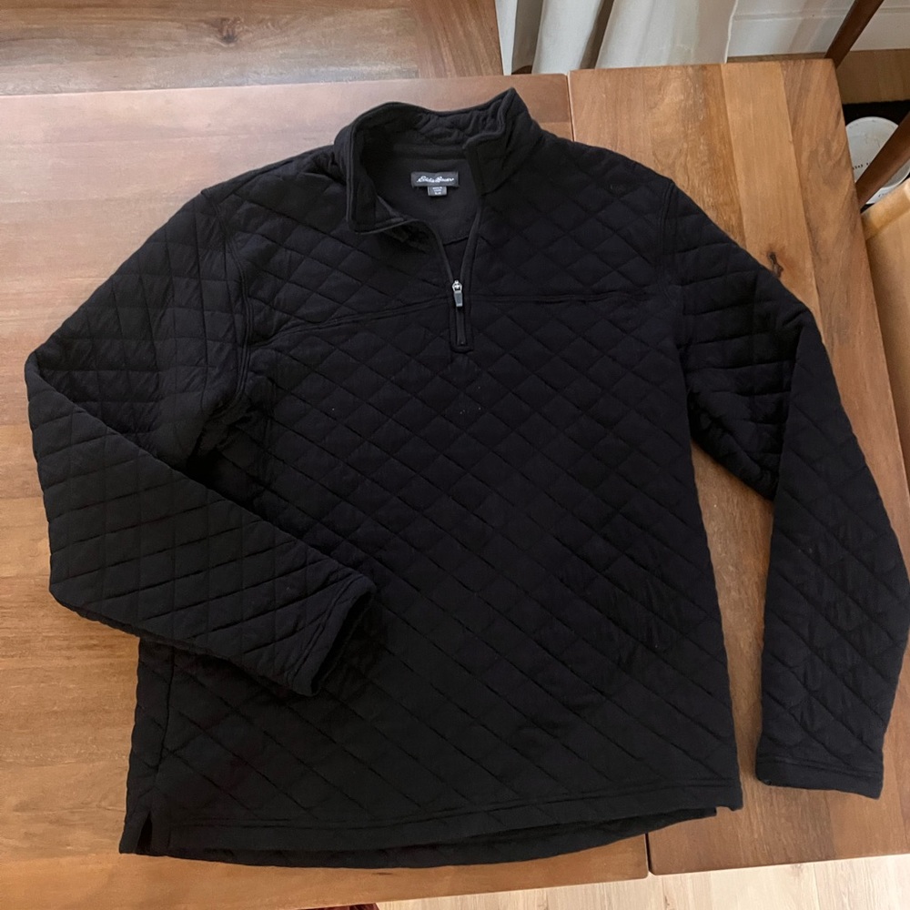 Mens Eddie Bauer Quilted Quarter Zip Up Size Medium